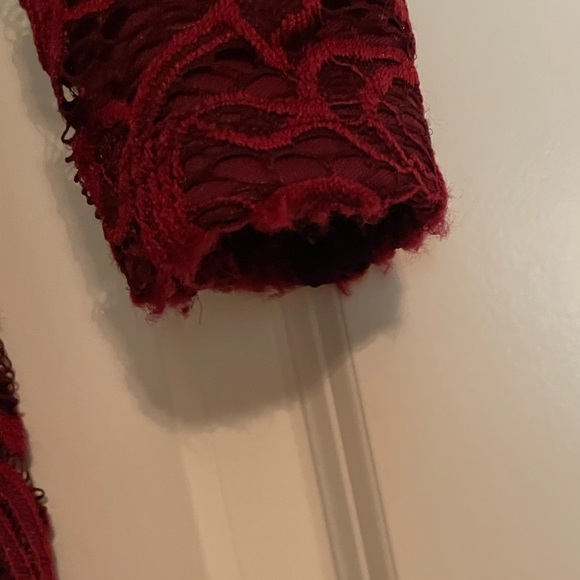 Klassy Girl Maroon Lacy Dress - Picture 2 of 2